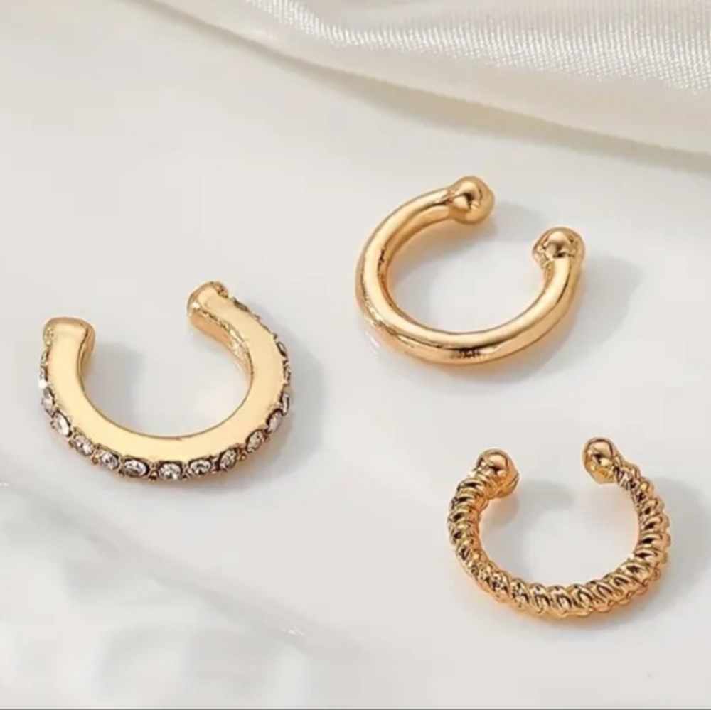 Elegant Gold Plated Ear Cuff Set - Picture 2 of 3